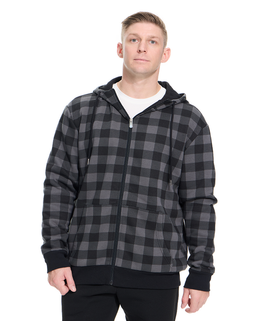 WHITE PEAK TRADING COMPANY Men's Fleece Full-zip Hoodie Jacket Oversized Casual Warm Sweatshirt for Cold Weather with Pocket