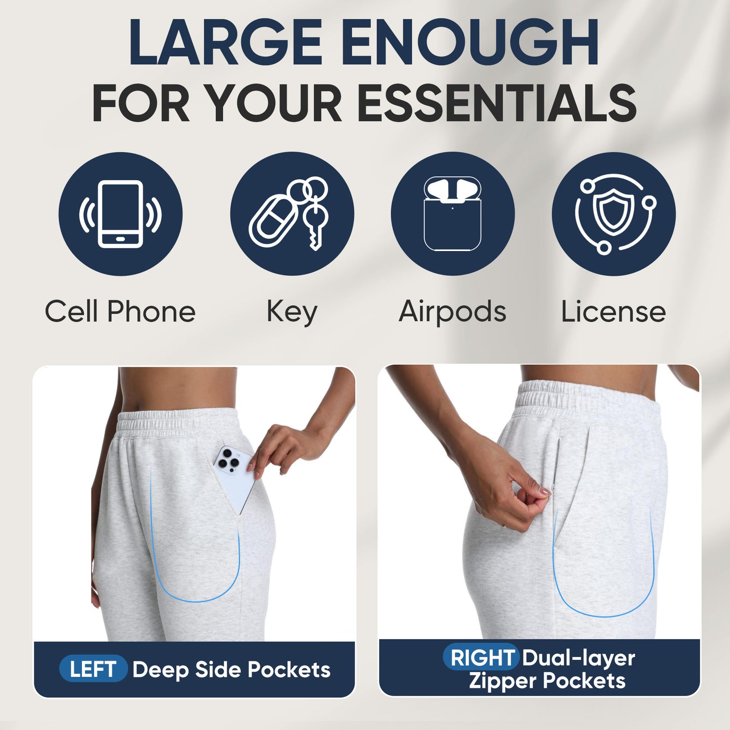 MERIDIANA Women's Fleecy Fabric Jogger Lightweight Warmth Cozy Softness Breathable Wide Leg Casual Travel Pants