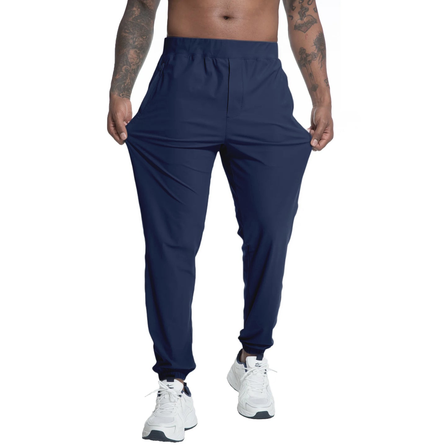 MERIDIANO Mens Hiking Pants with Zipper Pocket Nylon Lightweight Quick-Dry Stretchy Outdoor Gym Jogger Sweatpants