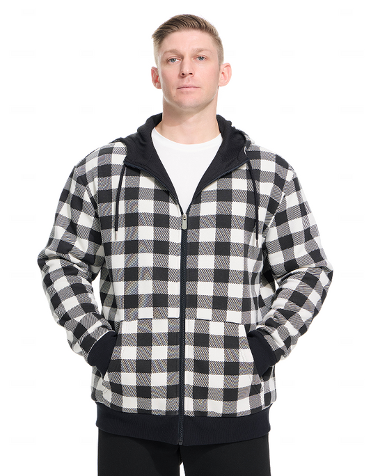 WHITE PEAK TRADING COMPANY Men's Fleece Full-zip Hoodie Jacket Oversized Casual Warm Sweatshirt for Cold Weather with Pocket