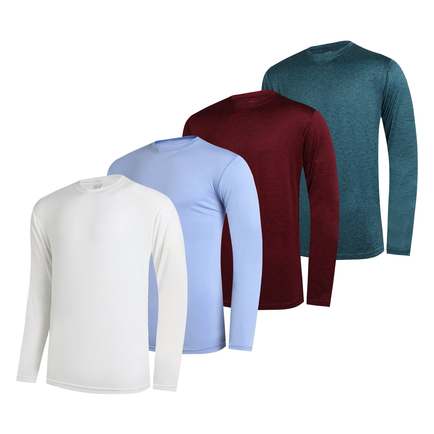 WHITE PEAK TRADIGN COMPANY 4 Pack Long Sleeve Shirts for Men Quick-Drying Moisture Wicking T-Shirt for Fishing Hiking Workout