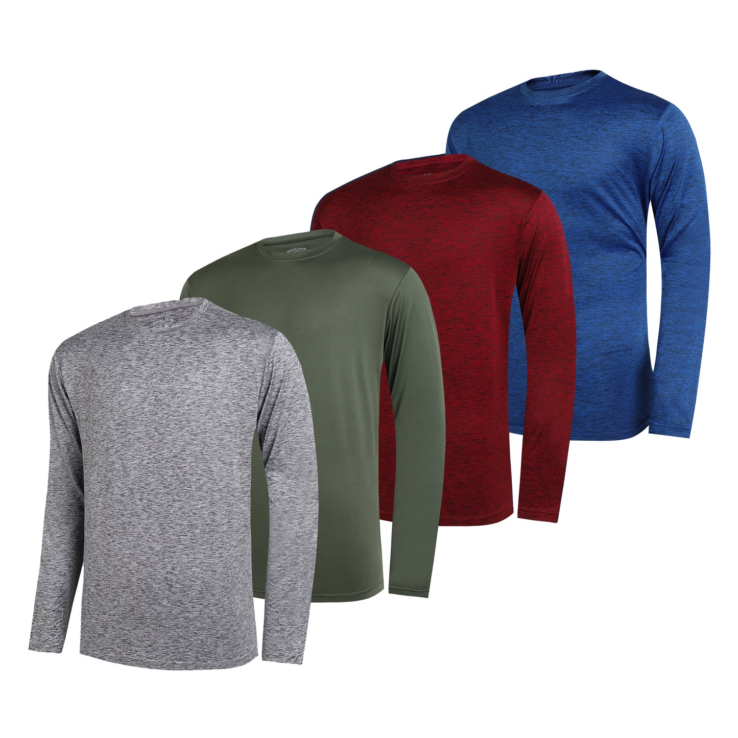 WHITE PEAK TRADIGN COMPANY 4 Pack Long Sleeve Shirts for Men Quick-Drying Moisture Wicking T-Shirt for Fishing Hiking Workout