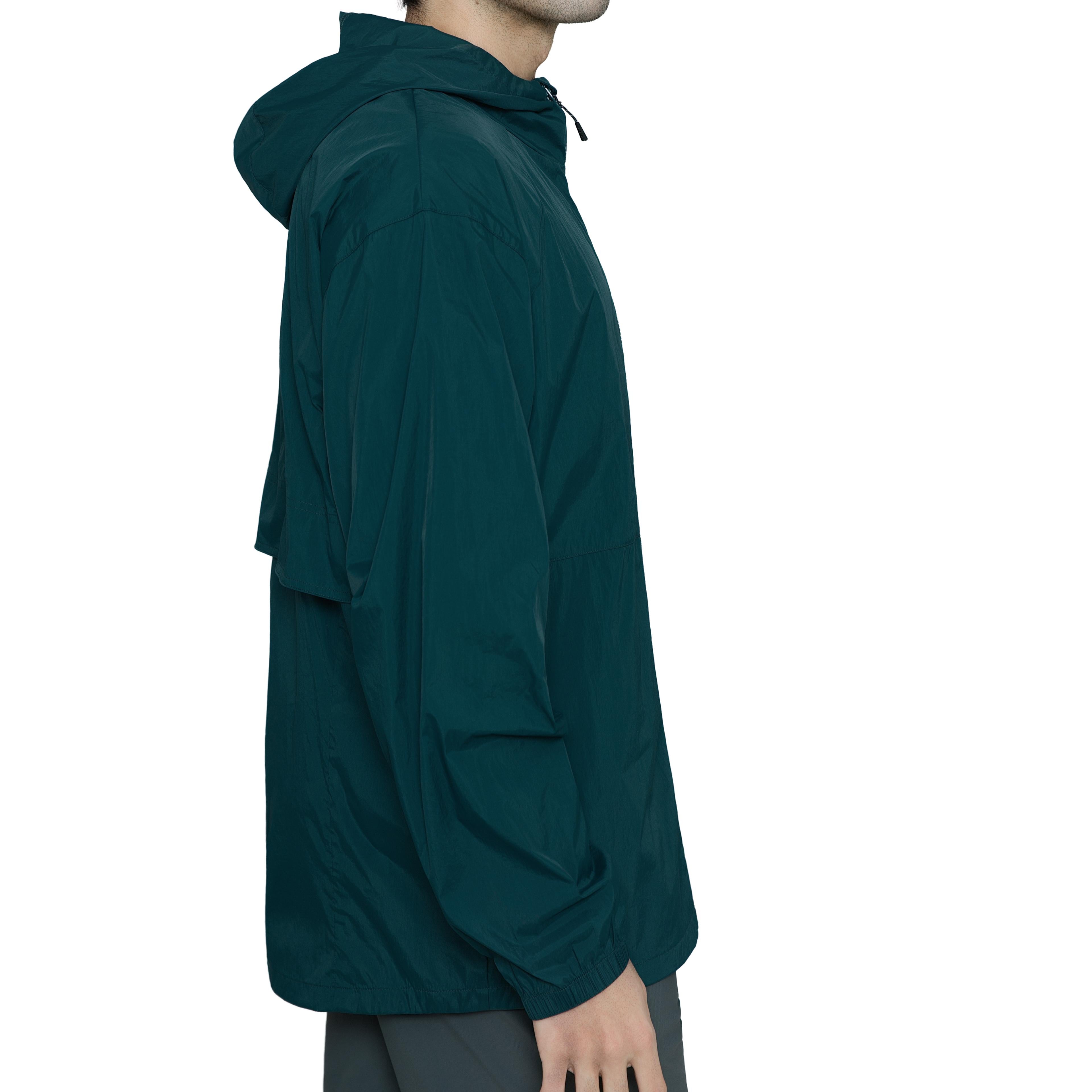 MERIDIANO Men's Lightweight Packable Jacket, UPF 50+ Sun & Water Resistant Windbreaker with Hood, Stain & Dog Hair Repellent