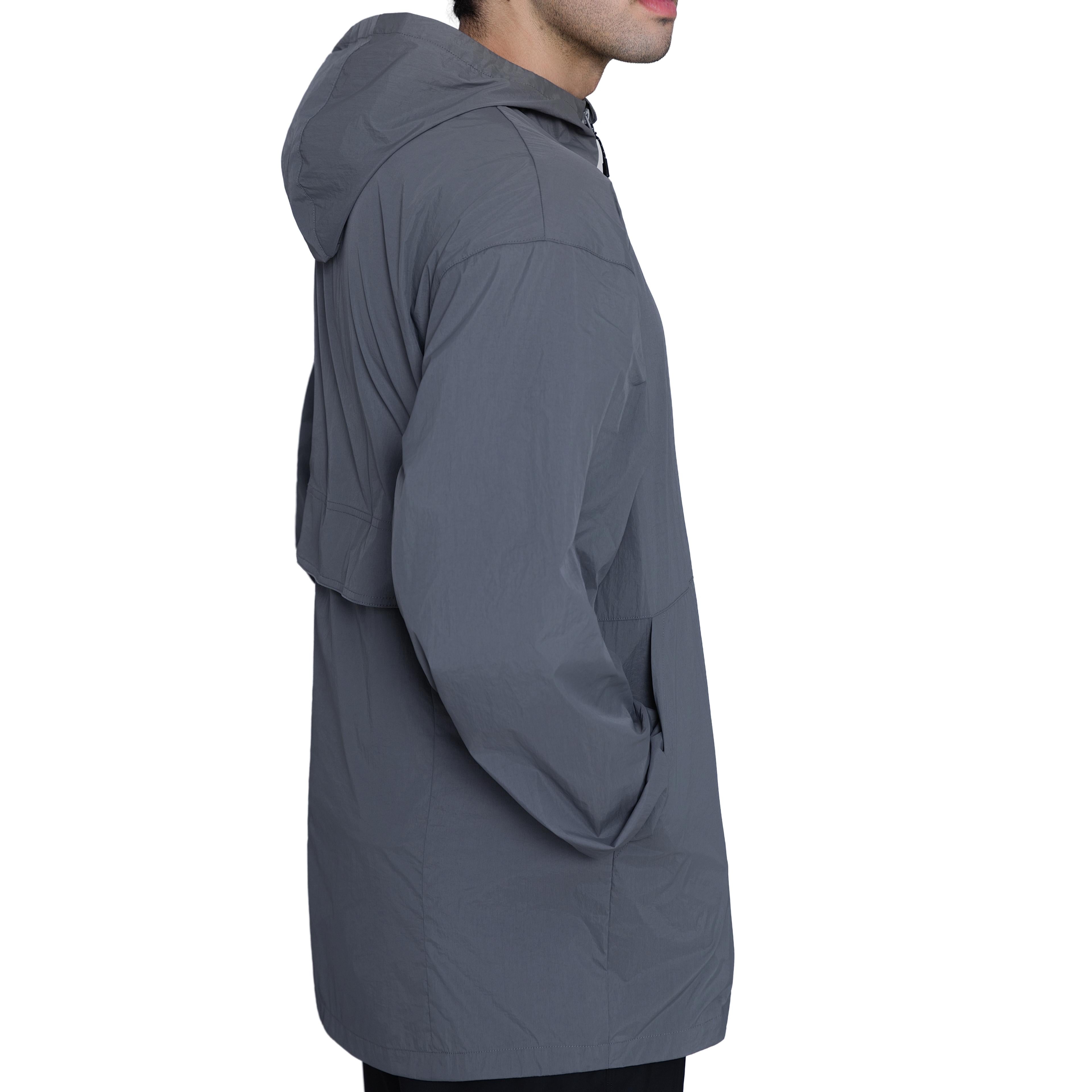 MERIDIANO Men's Lightweight Packable Jacket, UPF 50+ Sun & Water Resistant Windbreaker with Hood, Stain & Dog Hair Repellent