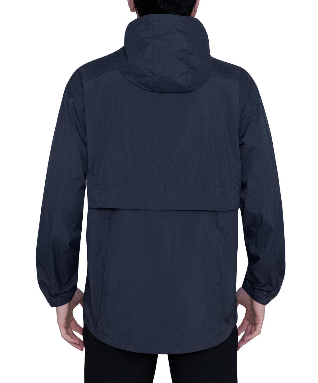 MERIDIANO Men's Lightweight Packable Jacket, UPF 50+ Sun & Water Resistant Windbreaker with Hood, Stain & Dog Hair Repellent