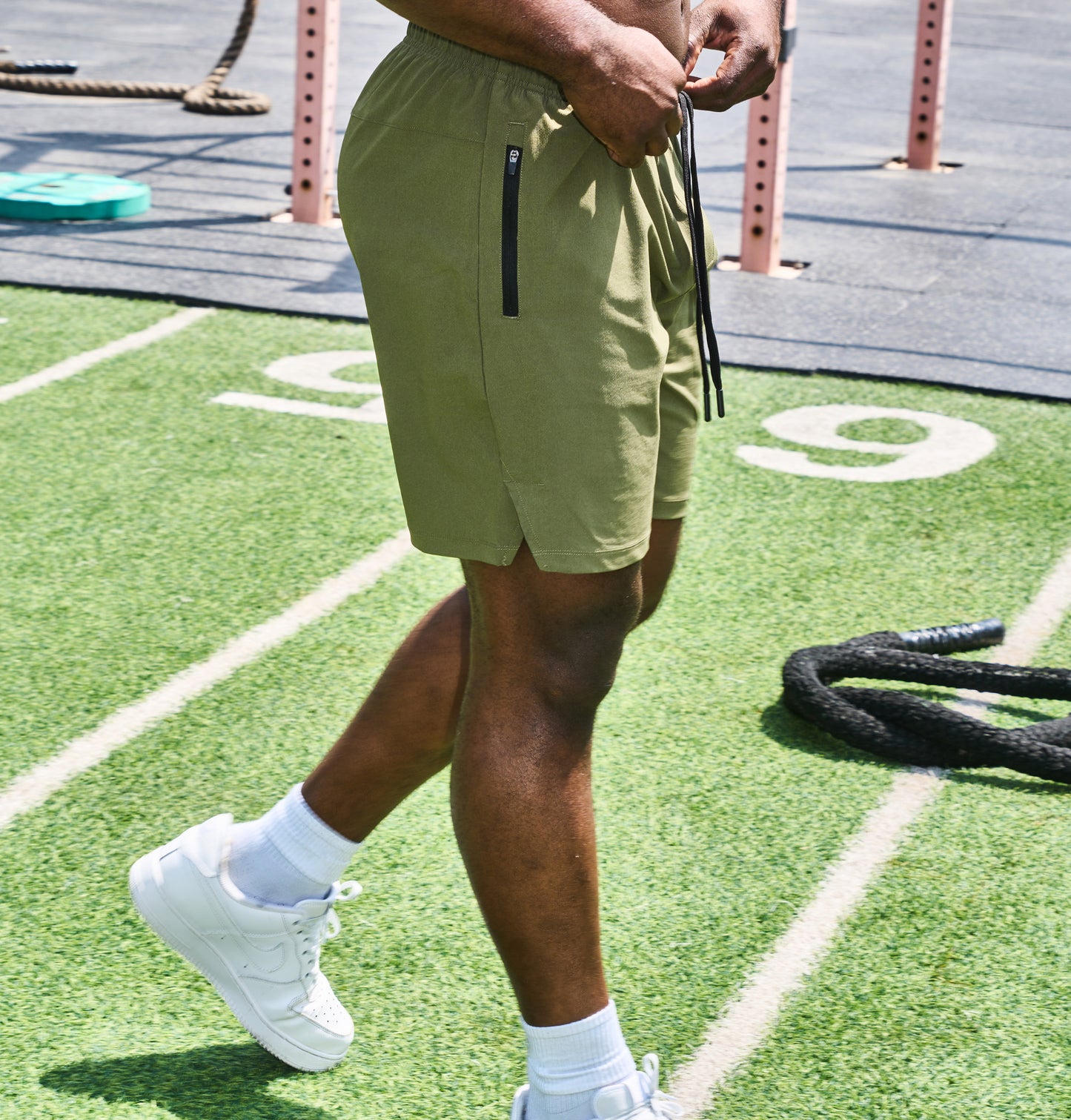 Mens Athletic Shorts 3 Pack Woven Dry Fit Gym Shorts with Zipper Pockets Drawstring for Activewear