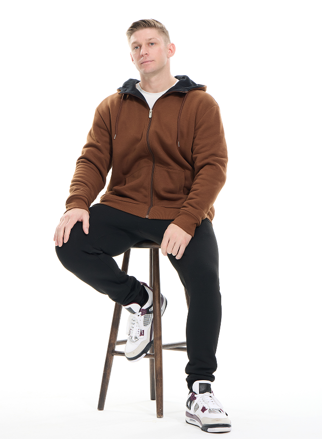 WHITE PEAK TRADING COMPANY Men's Fleece Full-zip Hoodie Jacket Oversized Casual Warm Sweatshirt for Cold Weather with Pocket