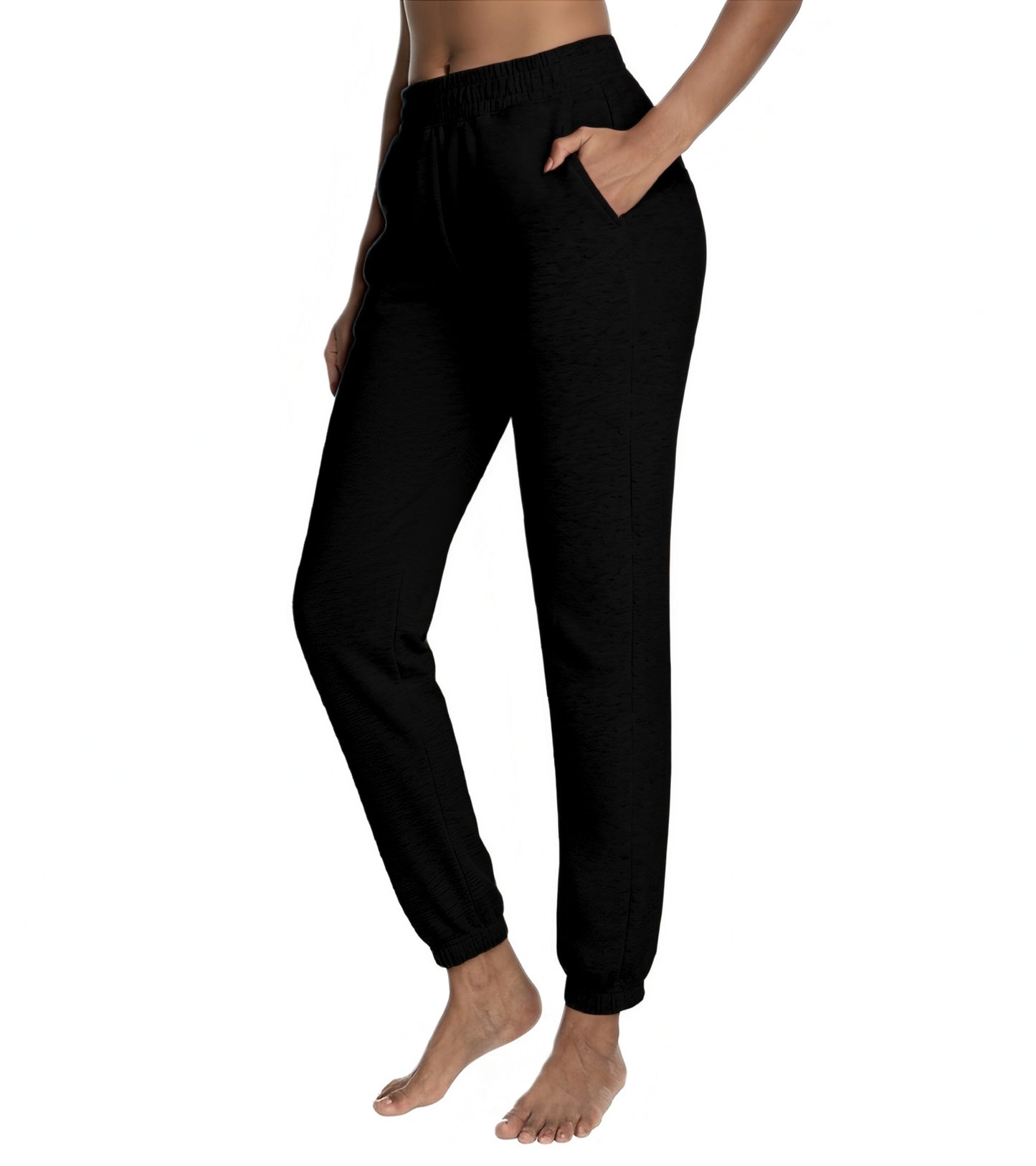 MERIDIANA Women's Fleecy Fabric Jogger Lightweight Warmth Cozy Softness Breathable Wide Leg Casual Travel Pants