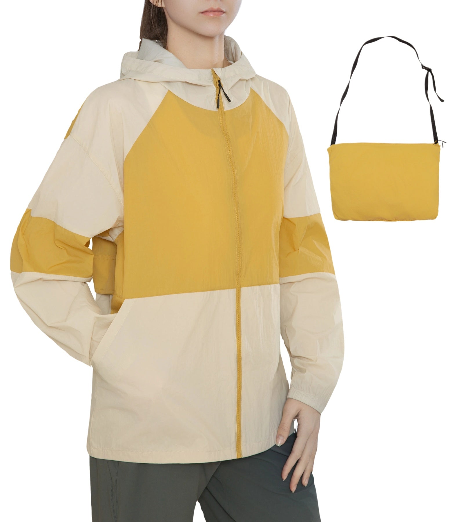 MERIDIANA Women's Lightweight Packable Jacket, UPF 50+ Sun & Water Resistant Windbreaker with Hood, Stain &Dog Hair Repellent