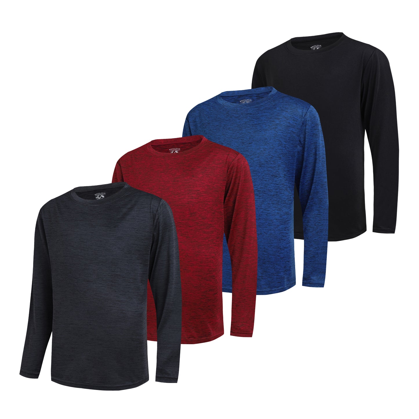 WHITE PEAK TRADING COMPANY  4 Pack Boy's Quick-Drying Lightweight Hoodies Pullover Long Sleeve Athletic Training T Shirts 4-20