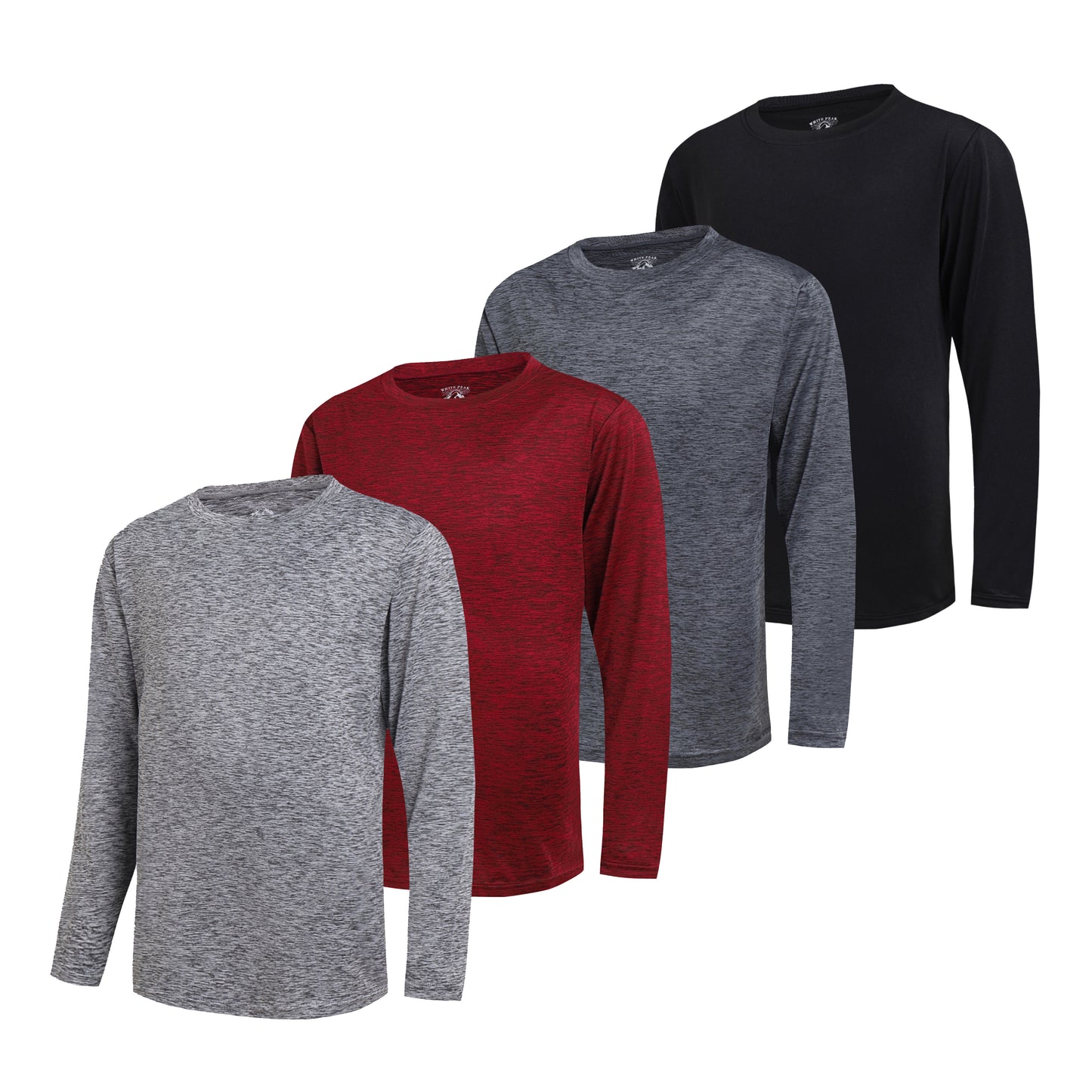 WHITE PEAK TRADING COMPANY  4 Pack Boy's Quick-Drying Lightweight Hoodies Pullover Long Sleeve Athletic Training T Shirts 4-20
