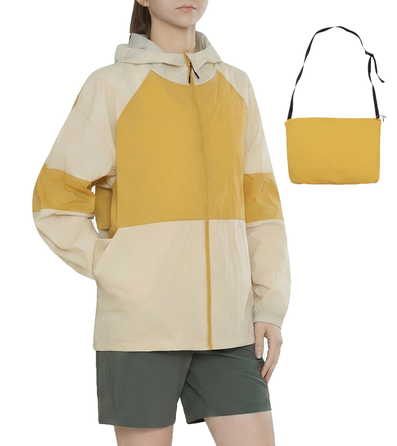 MERIDIANA Women's Lightweight Packable Jacket, UPF 50+ Sun & Water Resistant Windbreaker with Hood, Stain &Dog Hair Repellent