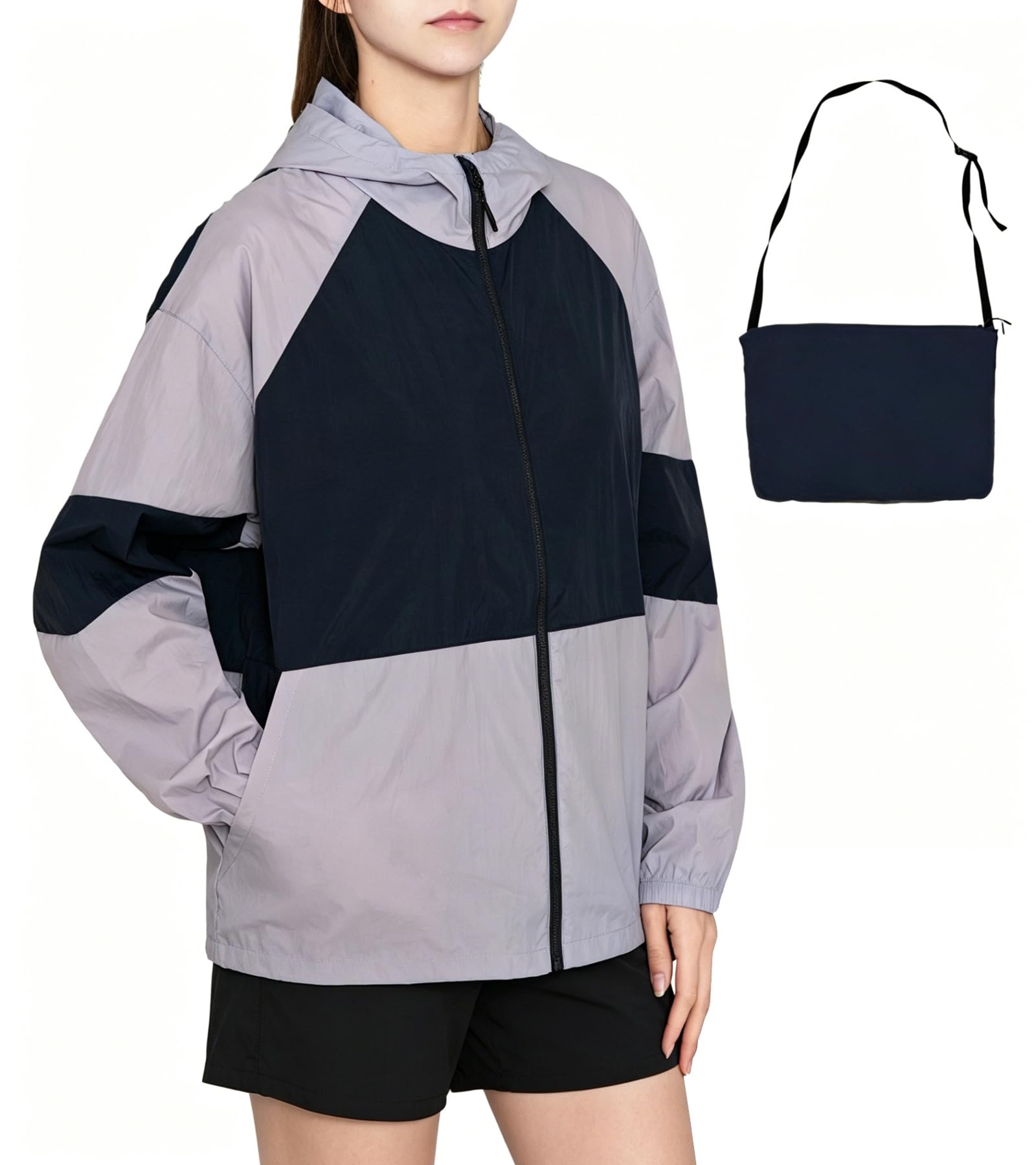 MERIDIANA Women's Lightweight Packable Jacket, UPF 50+ Sun & Water Resistant Windbreaker with Hood, Stain &Dog Hair Repellent