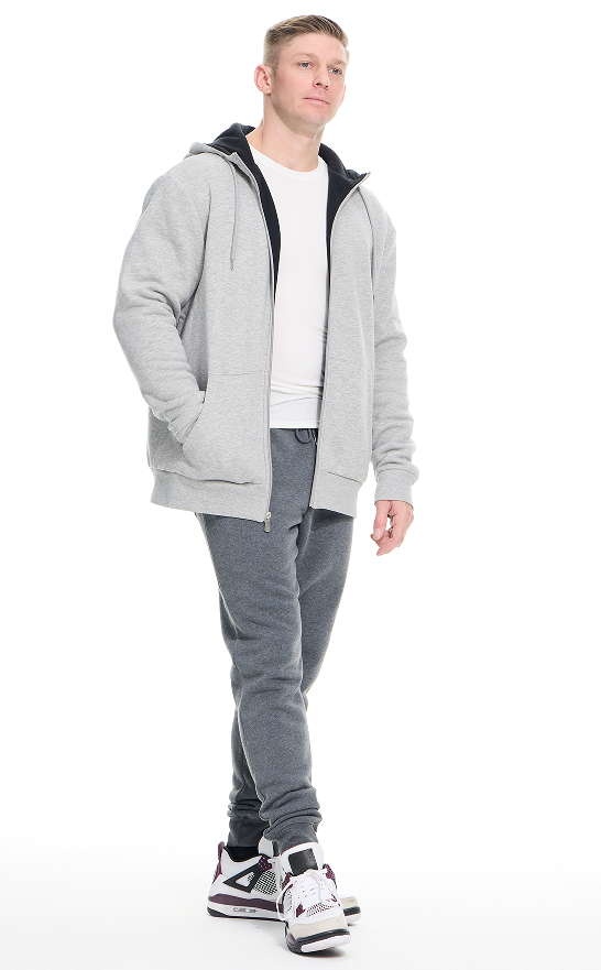 WHITE PEAK TRADING COMPANY Men's Fleece Full-zip Hoodie Jacket Oversized Casual Warm Sweatshirt for Cold Weather with Pocket