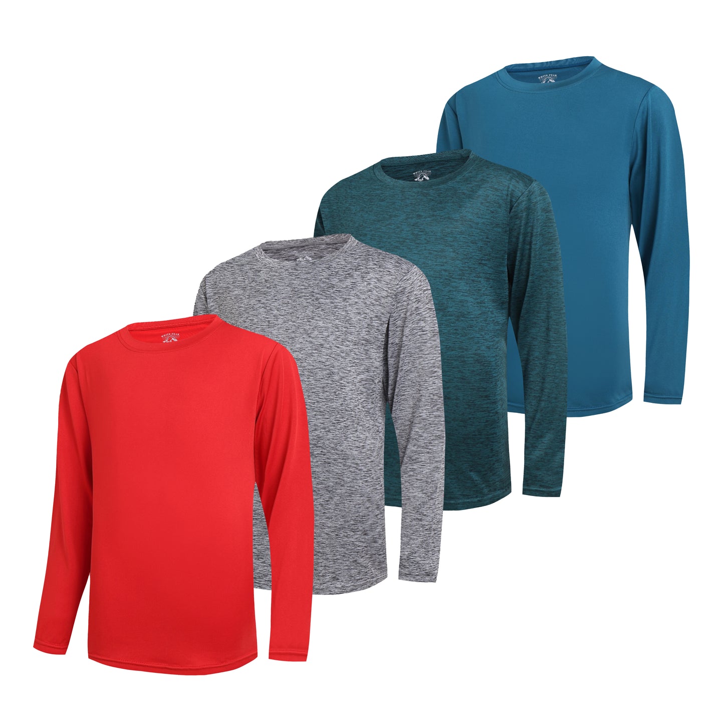 WHITE PEAK TRADING COMPANY  4 Pack Boy's Quick-Drying Lightweight Hoodies Pullover Long Sleeve Athletic Training T Shirts 4-20
