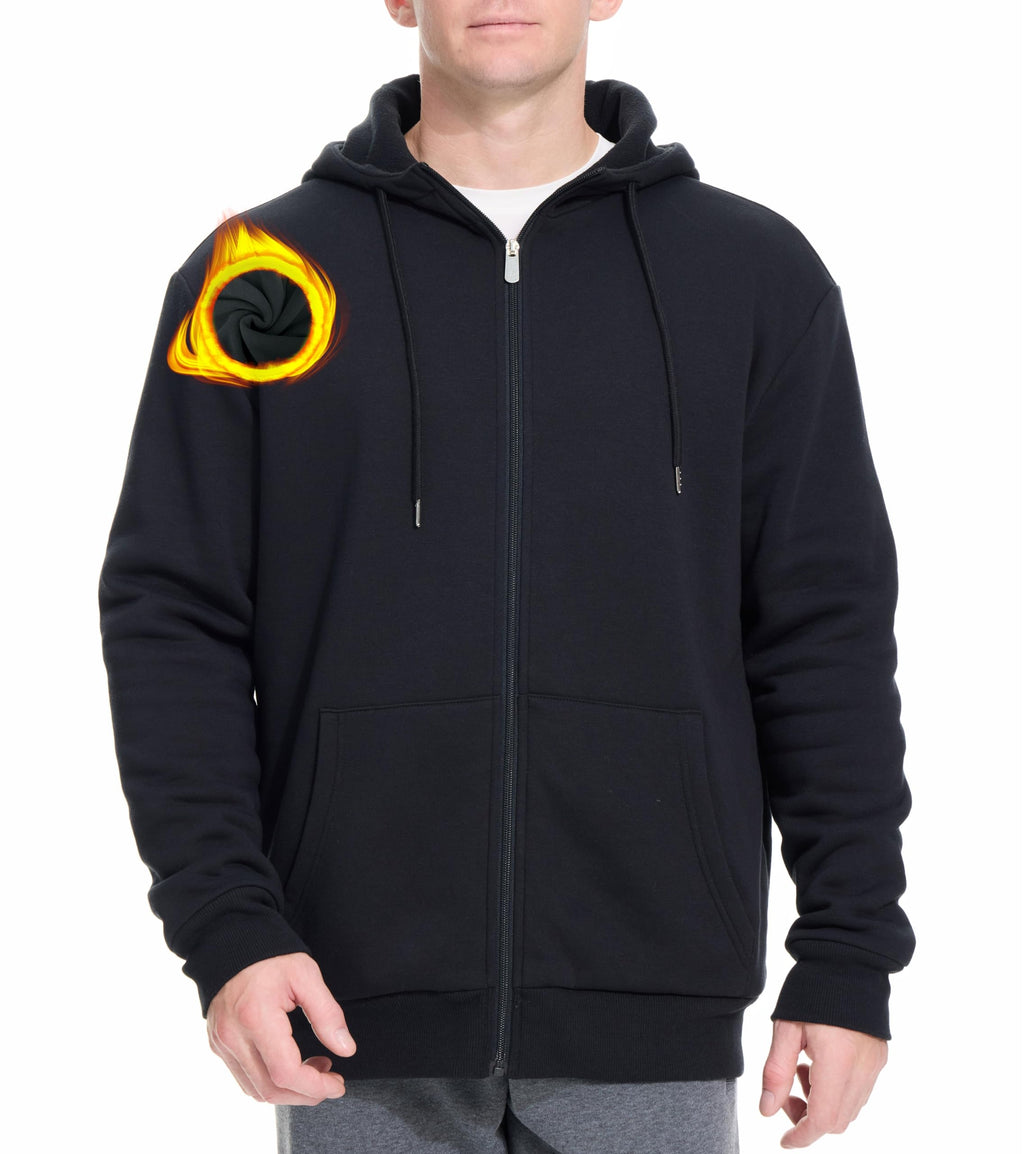 WHITE PEAK TRADING COMPANY Men's Fleece Full-zip Jacket Oversized Winter Hoodie Casual Warm Cotton Sweatshirt Outerwear