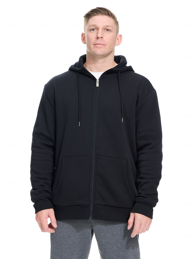 WHITE PEAK TRADING COMPANY Men's Fleece Full-zip Hoodie Jacket Oversized Casual Warm Sweatshirt for Cold Weather with Pocket
