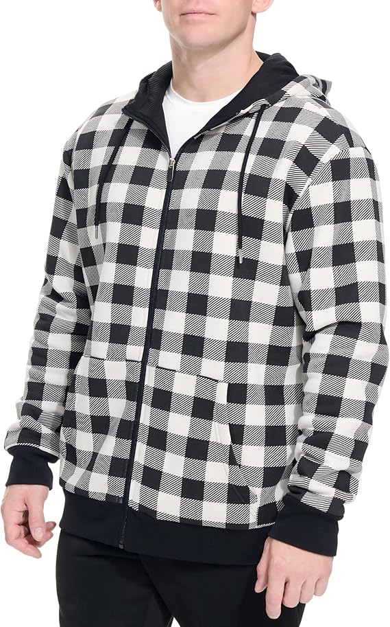 WHITE PEAK TRADING COMPANY Men's Fleece Full-zip Hoodie Jacket Oversized Casual Warm Sweatshirt for Cold Weather with Pocket