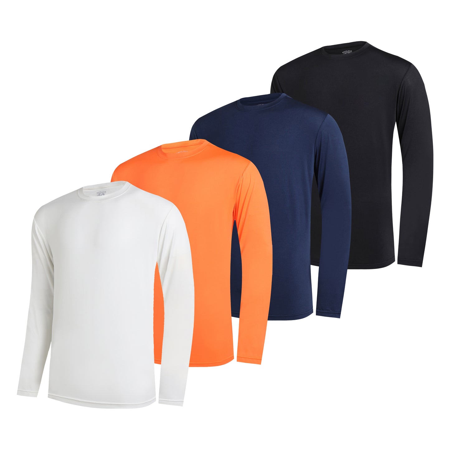 WHITE PEAK TRADIGN COMPANY 4 Pack Long Sleeve Shirts for Men Quick-Drying Moisture Wicking T-Shirt for Fishing Hiking Workout