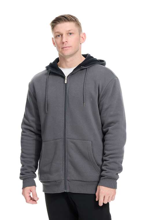 WHITE PEAK TRADING COMPANY Men's Fleece Full-zip Hoodie Jacket Oversized Casual Warm Sweatshirt for Cold Weather with Pocket