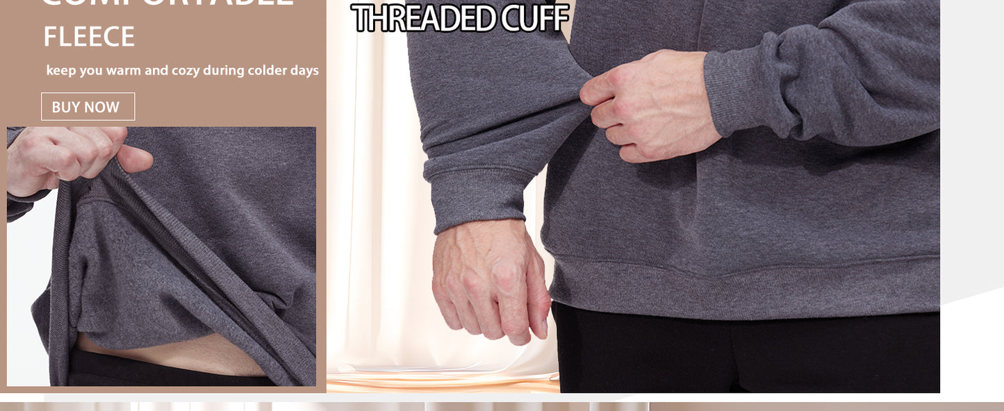 WHITE PEAK TRADING COMPANY Men's Casual Crewneck Sweatshirt 3 Pack Fleece Long Sleeve Basic Pullover Sweatshirt for Men