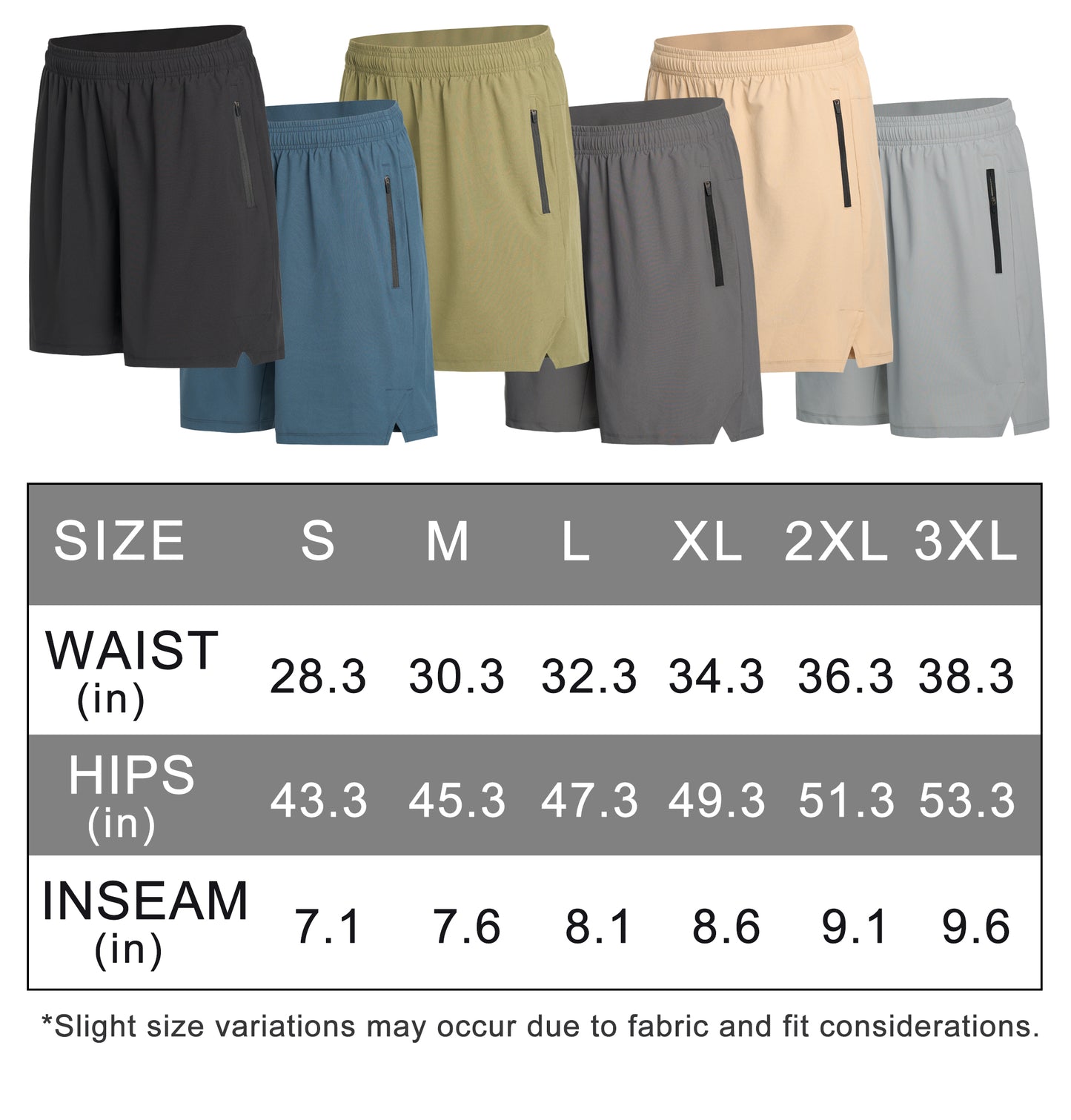 Mens Athletic Shorts 3 Pack Woven Dry Fit Gym Shorts with Zipper Pockets Drawstring for Activewear